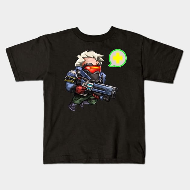 soldier 76 Kids T-Shirt by mprokolo corgi